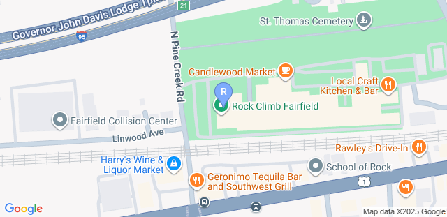 Map to Rock Climb Fairfield - CT